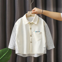 Tasidi-G儿童长袖衬衫春装新款童装宝宝白色衬衣 珍珠白 80cm