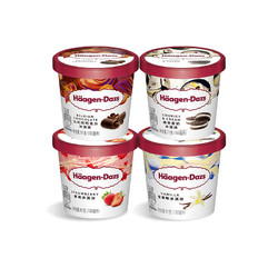 Häagen·Dazs 哈根达斯 草莓香草巧克力冰淇淋4杯装 赠送一杯