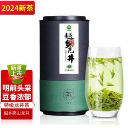 越乡 茶叶2024新茶明前绿茶特级龙井头采春茶罐装100g茗茶