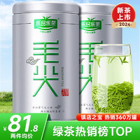 乐品乐茶 2024特级毛尖茶叶绿茶新茶明前春茶嫩芽茶叶口粮茶礼品礼盒装 毛尖茶125g*2罐