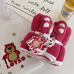 草莓熊浴巾套装吸水柔软速干 毛巾+浴巾