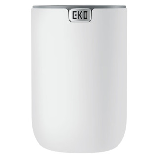 EKO桌面垃圾桶 家用带盖时尚创意圆形摇盖垃圾筒 9206 雪域白 1.5L