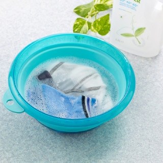 家の物语（KATEI STORY）可折叠洗脸盆便携式家用大号洗衣盆塑料洗脚盆小盆子婴儿 蓝色