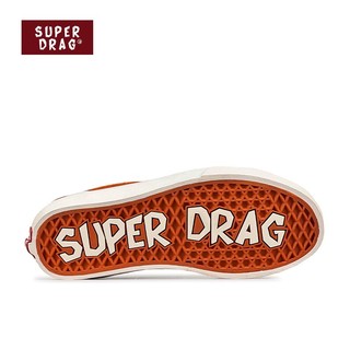 SUPER DRAG 超拽 SUPERDRAG 脏橘复古翻毛皮帆布鞋男女低帮休闲耐磨街头滑板鞋