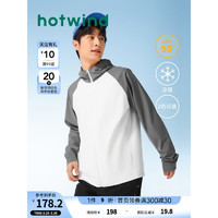 热风（Hotwind）外套男2024年夏季男士拼接休闲舒适凉感透气防晒服皮肤衣 04白色 S
