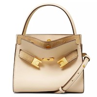 TORY BURCH Petite Lee Radziwill 皮质斜挎包 奶油色