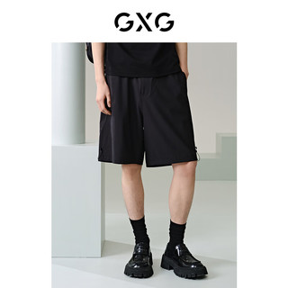 GXG男装 暗纹设计休闲短裤时尚运动裤 24年夏G24X222032 黑色 185/XXL