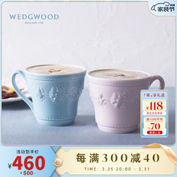 WEDGWOOD 欢愉假日马克杯对杯陶瓷杯子水杯咖啡杯 欢愉假日蓝粉马克对杯