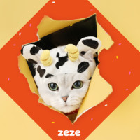 zeze 奶牛披风冬季保暖宠物衣服可爱猫咪斗篷小猫秋冬小型犬服饰