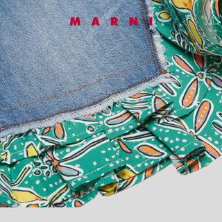 MARNI 2024春夏儿童牛仔拼接短裙半身裙 0M01 6Y