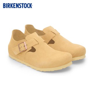 BIRKENSTOCK勃肯软木休闲鞋男女同款绒面London系列 米色窄版1027600 38