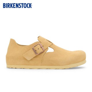 BIRKENSTOCK勃肯软木休闲鞋男女同款绒面London系列 米色窄版1027600 38