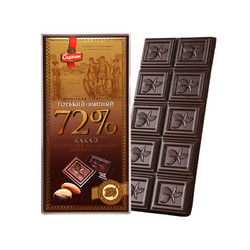 斯巴达克 白俄罗斯黑巧克力72%原装进口纯可可脂90g健身运动零食品