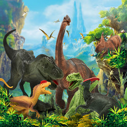 BABAMAMA 爸爸妈妈 儿童恐龙玩具软胶恐龙模型恐龙世界侏罗纪霸王龙6只套装宝宝动物仿真模型玩具大号男孩3-6岁礼物