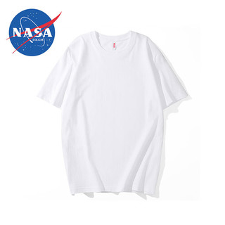 NASADKGM短袖T恤男夏季男士纯棉百搭青少年男士纯色圆领短袖上衣 黑色 XL