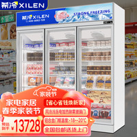 XILEN 希冷 超市便利店冷冻柜展示柜商用饺子水饺汤圆预制菜肉食牛排速冻冰柜立式冷柜陈列柜YL1880-3MLD