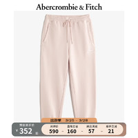 Abercrombie & Fitch 女装 24春夏美式休闲毛圈布高腰运动卫裤 356750-1 浅粉色 XS (160/66A)