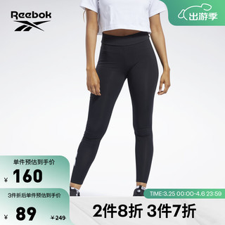 Reebok 锐步 官方2021秋冬新款女子H41357运动健身训练紧身长裤 H41357-黑色 A/M