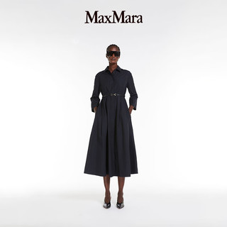 MaxMara 2024春夏女装棉质混纺法兰绒衬衫连衣裙9221084106 靛蓝色 42