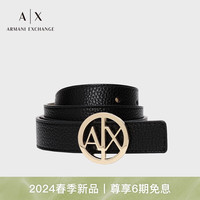 阿玛尼 EMPORIO ARMANIARMANI EXCHANGE24春季AX女士镂空徽标字母扳扣腰带 77520黑色 95