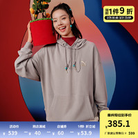 PUMA 彪马 男女同款运动连帽卫衣 BZ TOH HOODIE 625833 浅灰色-62 XL(185/104A)