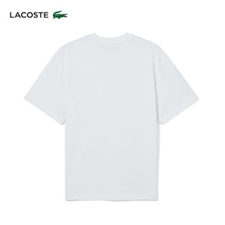 LACOSTE法国鳄鱼男装 24简约基础款休闲纯棉宽松纯色短袖T恤TH7318 001/白色 4 /175