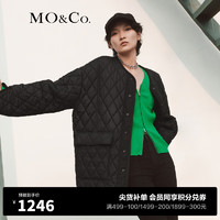 MO&Co;. 摩安珂 秋季菱格纹宽松廓形工装风棉服外套MBB3COTT24 黑色-第2批 L/170