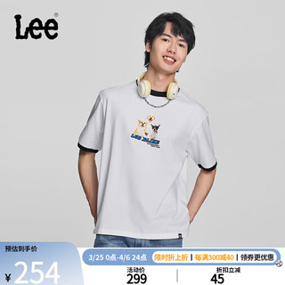 Lee24春夏舒适版圆领动物图案男女同款短袖T恤LUT0083284LE 白色（尺码偏大，拍小一码） M