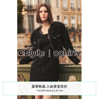 ochirly&Blythe小布系列 小香风外套女2024新款早春设计感短款 黑色 XS