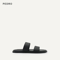 Pedro 拖鞋23夏季新款男士简约纯色外穿一字拖PM1-85110430 黑色 39