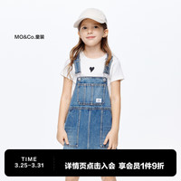 little MO&Co.little moco童装24夏装女童纯棉牛仔背带连衣短裙KBD2DRS037 牛仔蓝色 110/52