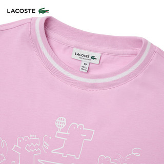 LACOSTE法国鳄鱼童装24夏季趣味百搭短袖T恤TJ7659 IU9/粉色 10A