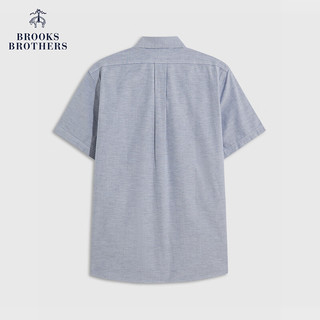 布克兄弟（BrooksBrothers）男士24春夏修身版免烫牛津纺纯色短袖休闲衬衫 4004-灰色 L