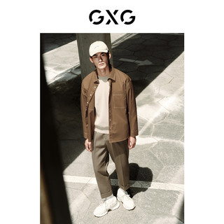 GXG 奥莱 22年男装双色明线长袖翻领衬衫多口袋工装外穿休闲秋新品