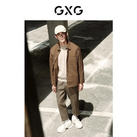 GXG奥莱 22年男装双色明线长袖翻领衬衫多口袋工装外穿休闲秋