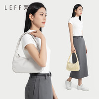 LEFF 时尚百搭花褶弯月包女2024新款通勤逛街帆布包牛津布单肩包包