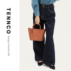 TENNCO 原创大号高级感水桶包女小众设计真皮手提斜挎包