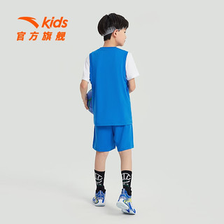 安踏儿童套装男童篮球套2024年夏季速干透气吸汗背心短裤运动套装 欢愉蓝-1 140cm