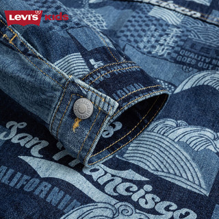 Levi's李维斯童装男童牛仔外套儿童复古潮酷撞色拼接夹克 湖底蓝 150/72(M)