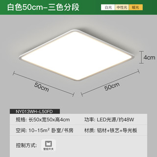 ARROW箭牌照明护眼吸顶灯现代简约大气高亮客厅卧室灯具 9 白色50cm/三色分段/48W