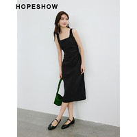 HOPESHOW 红袖 黑色吊带裙  黑050 L