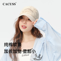 CACUSS 纯棉潮搭棒球帽女春夏帽子破洞鸭舌帽男户外防晒遮阳帽情侣