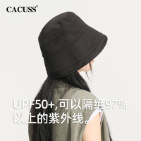 CACUSS 帽子女春夏季纯棉渔夫帽大头围遮阳帽显脸小防紫外线防晒帽