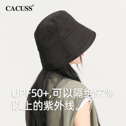 CACUSS 帽子女春夏季纯棉渔夫帽大头围遮阳帽显脸小防紫外线防晒帽