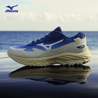 Mizuno 美津浓 24新款 永井博联名运动跑步鞋WAVE RIDER β HIROSHI NAGAI 01/蓝色/白色/沙色 43