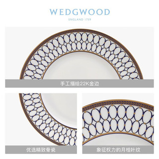 WEDGWOOD 威基伍德金粉年华午夜蓝餐盘骨瓷盘子欧式西餐菜盘餐具家用精致 金粉年华午夜蓝餐盘 1个 18cm