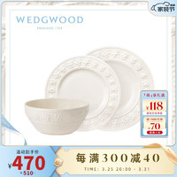 WEDGWOOD 威基伍德欢愉假日象牙白一人食餐具3件组陶瓷碗盘汤盘 欢愉假日象牙白一人食餐具 3头