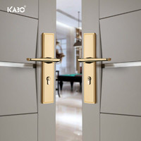 KABO 德国KABO门锁双开门大门锁对开门锁 黑色简约子母门入户 大号门锁