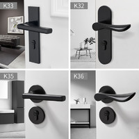KABO 德国KABO门锁室内卧室现代美式黑色卫生间静音木门把手家用房门锁