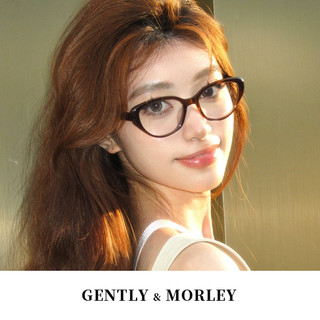 GENTLY MORLEY GM猫眼眼镜框女款防蓝光方圆脸素颜神器个性黑框小框近视可配度数